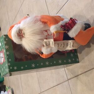 Clemson Tigers Santas Workshop Orange Santa Claus Figure
